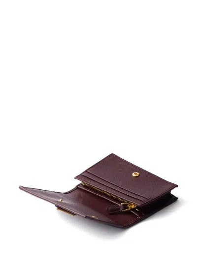 Prada Small Saffiano Leather Wallet In Brown
