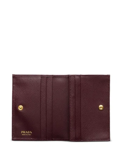 Prada Small Saffiano Leather Wallet In Brown