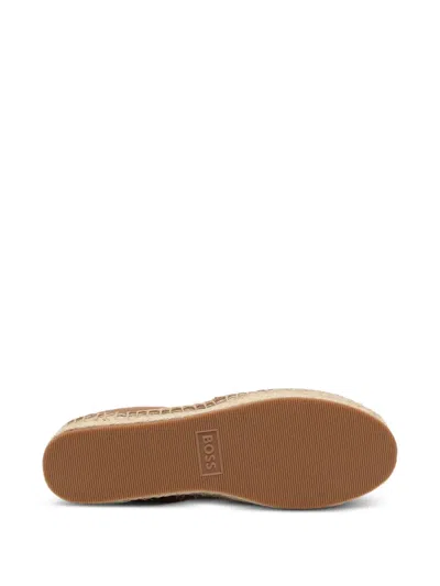 Hugo Boss Suede Platform Espadrilles In Brown