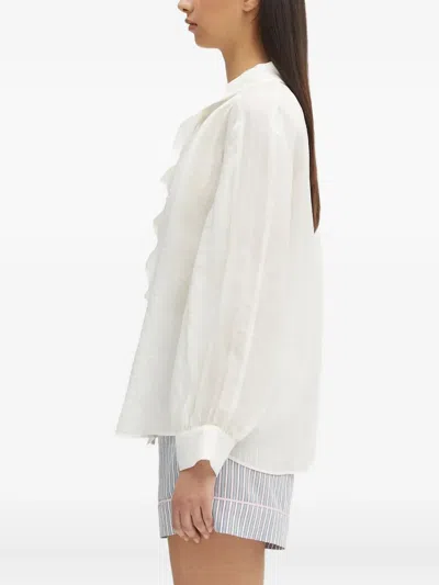 Samsoe & Samsoe Ruffled Collared Shirt In White