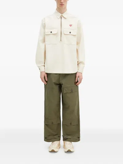 心形LOGO拉链领衬衫