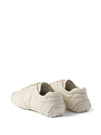 Prada Mens Neutral Montecarlo Re-edition 2005 Antiqued Leather Low-top Trainers Eur 42.5 / 8.5 Uk