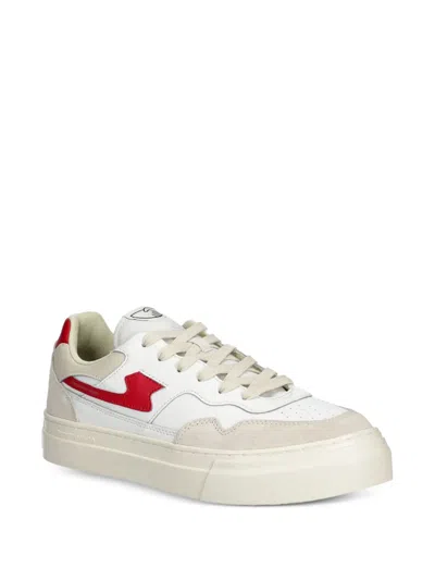 Stepney Workers Club Pearl S-strike Panelled Sneakers In White