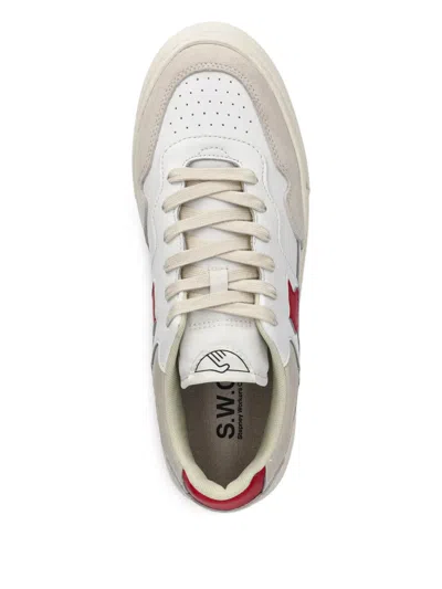 Stepney Workers Club Pearl S-strike Panelled Sneakers In White