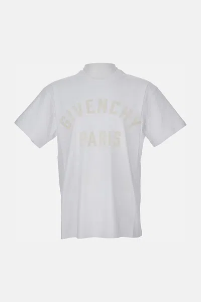 Givenchy White T-shirt With Maxi Logo On The Front In Cotton Man In White