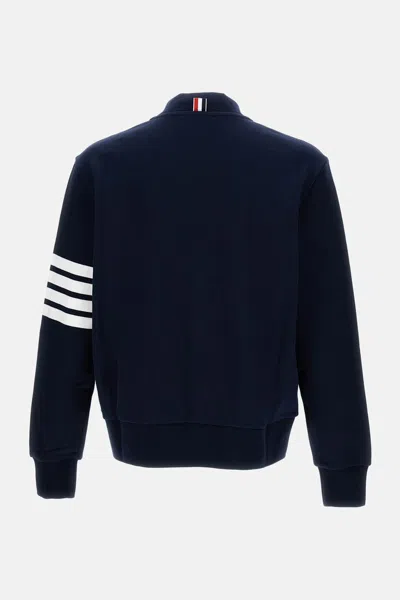 Thom Browne Zip-up Sweatshirt In Blue