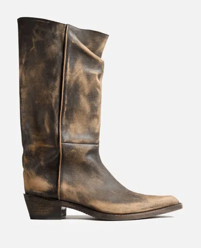 Khaite Clive 25 Leather Boots In Multi