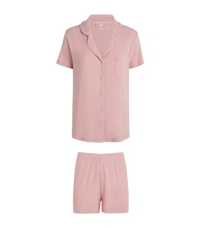 Skims Pink Soft Lounge Short Sleep Pyjama Set In Pink
