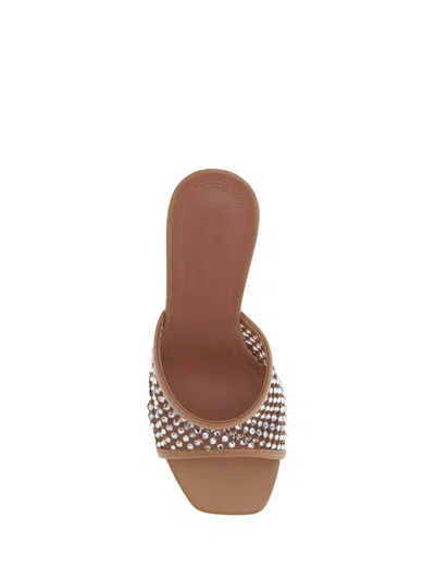 Amina Muaddi Women's Lupita Crystal Net 95 Sandals In Brown