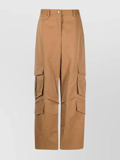 Msgm Multi-pocket Cargo Trousers In Brown