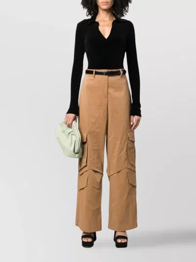 Msgm Multi-pocket Cargo Trousers In Brown