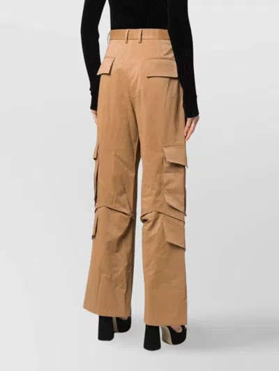 Msgm Multi-pocket Cargo Trousers In Brown