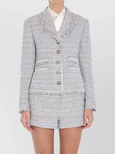 Dolce & Gabbana Dolce&gabbana Women Jacket In Grey Lamé Bouclé In Gray