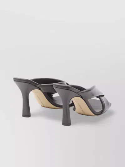 Bottega Veneta Riva Mule Sandals 9cm Heel In Metallic