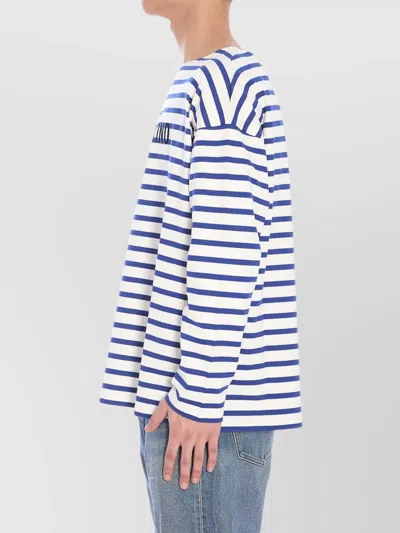 Valentino Garavani Man T-shirt Navy Size L Cotton In White