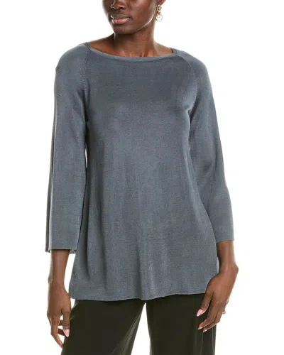 Lafayette 148 New York Bi Color A Line Sweater In Blue