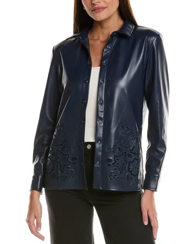 Johnny Was Imani Vegan Leather Jacket In Blue