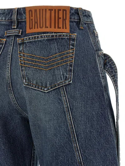 Jean Paul Gaultier Relaxed-fit Low-rise Jeans With Unique Side Zipper In Blue