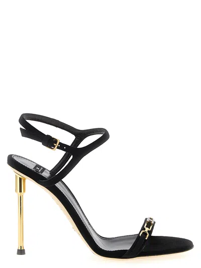 Elisabetta Franchi Sandals Heel Detail Embellished In Multi