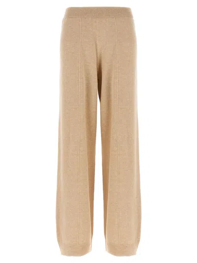Fabiana Filippi Cropped Wide-leg Pants With Ribbed Waistband And Vertical Seams In Brown