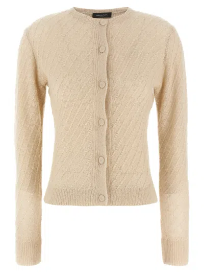 Fabiana Filippi Sequin Crochet Knit Cardigan In Neutral