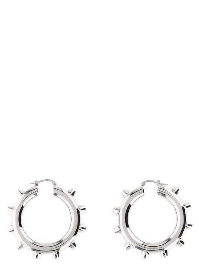 Jil Sander Studded Hoop Earrings Featuring Detailing In Metallic