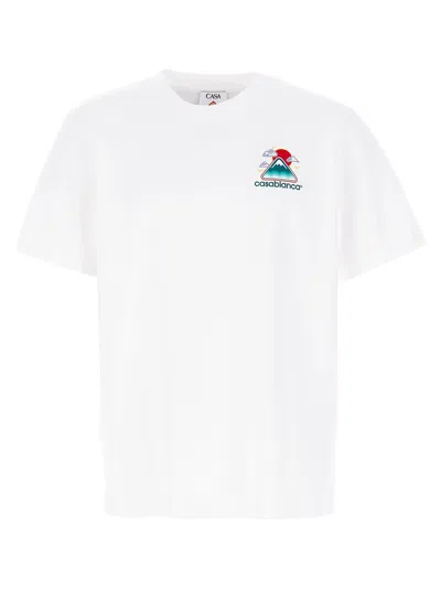 Casablanca Montagne Ondulée Logo-print Cotton-jersey T-shirt In White