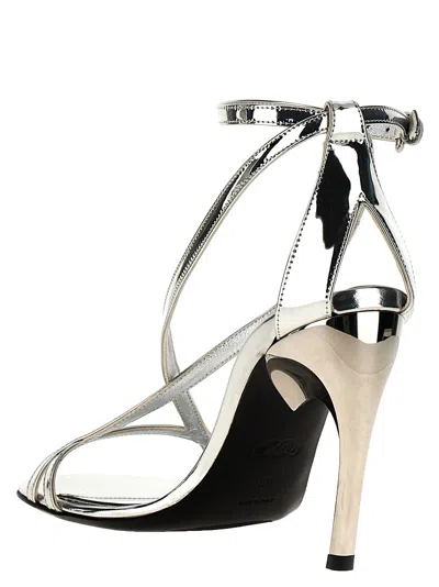 Alexander Mcqueen Mcqueen 'armadillo' Sandals In Silver