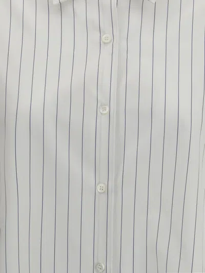 Dries Van Noten Pinstripe Button-down Shirt In Soft Viscose-cotton Blend In Neutral