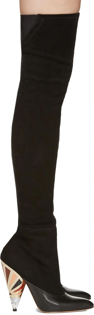 Shop Givenchy Black Prism Over-the-knee Boots