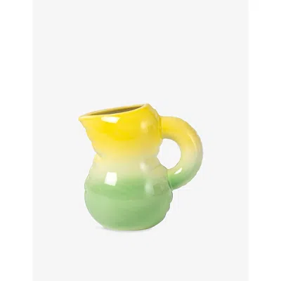 Home Studyo Yellow And Green Mira Mikati X  Ceramic Jug 22cm In Multi