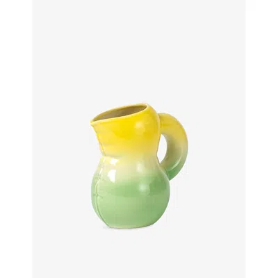Home Studyo Yellow And Green Mira Mikati X  Ceramic Jug 22cm In Multi