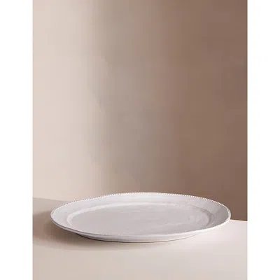Soho Home White Hillcrest Oval Earthenware Serving Platter In White