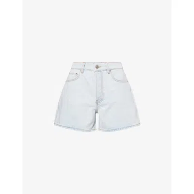 Anine Bing Womens Ultra Bleached Dalton High-rise Denim Shorts In Blue