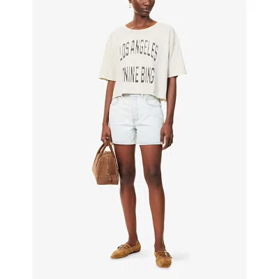 Anine Bing Womens Ultra Bleached Dalton High-rise Denim Shorts In Blue