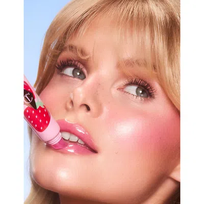 Charlotte Tilbury Unreal Lips Healthy Glow Nectar Lip Oil With Hyaluronic Acid And Vitamin E Juicylicious Strawberry V In Pink