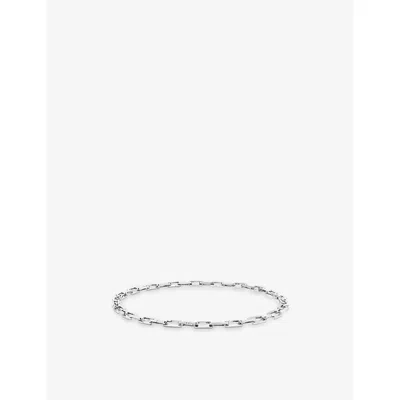 Poubel Mens Engraved-link Sterling-silver Necklace In Silver