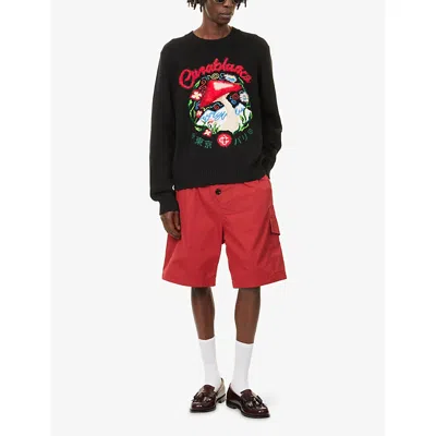 Casablanca 'mushroom' Embroidered Sweater In Black