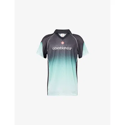 Casablanca Piping Contrast Gradient V Neck T-shirt In Multi