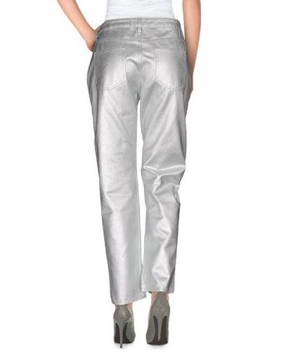 Shop Love Moschino Casual Pants In Silver
