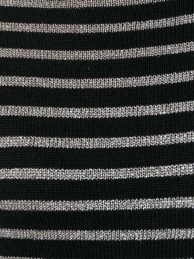 Shop Saint Laurent Striped Knitted Top In Black