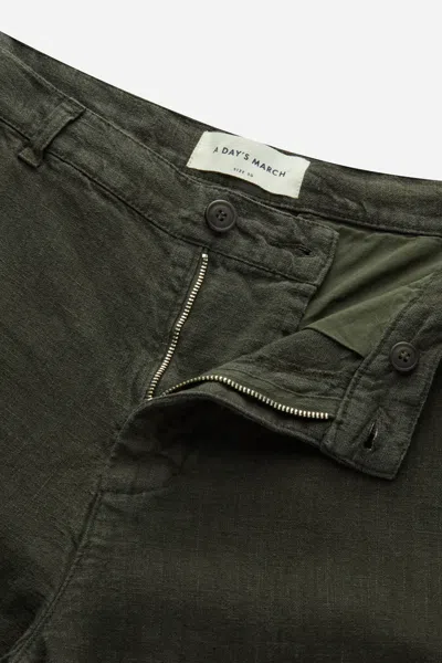 A Days March Luny Linen Shorts In Green