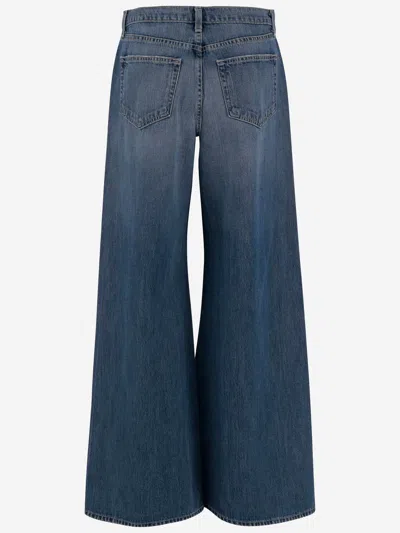 L'agence Split-seam Cotton Jeans In Blue