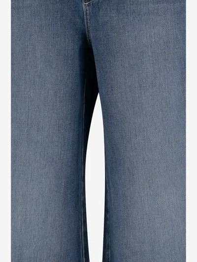 L'agence Split-seam Cotton Jeans In Blue