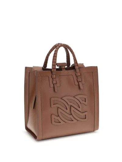 Casadei Brown Calf Leather Bos Taurus Shoulder Bag In Brown