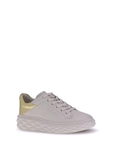 Jimmy Choo White Calf Leather Bos Taurus Chunky Sneakers