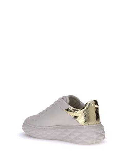 Jimmy Choo White Calf Leather Bos Taurus Chunky Sneakers