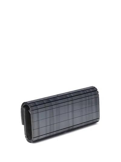 Jimmy Choo Linear Structure Clutch Bag In Gray