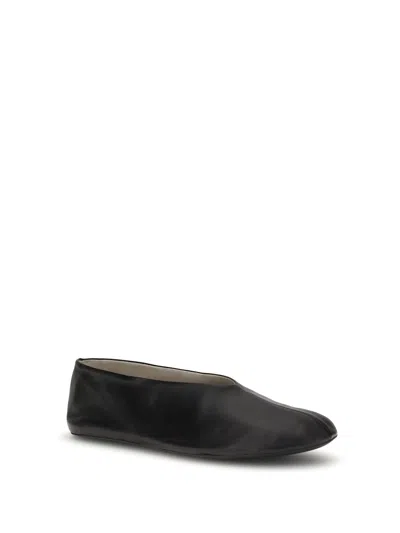 The Row Stella Nappa Leather Ballerinas In Black