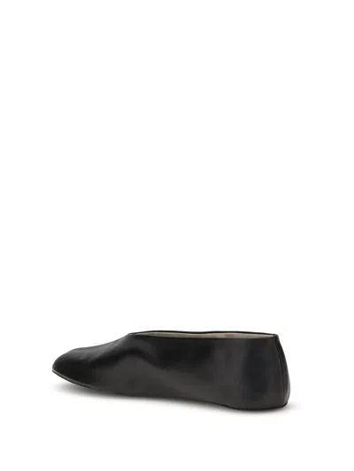 The Row Stella Nappa Leather Ballerinas In Black